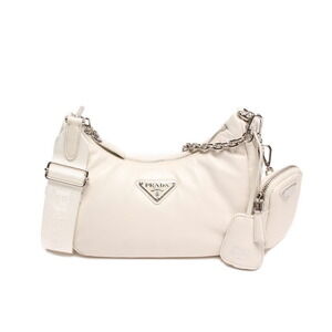 Prada Re Edition 2005 Chain shoulder bag white Nappa leather nylon